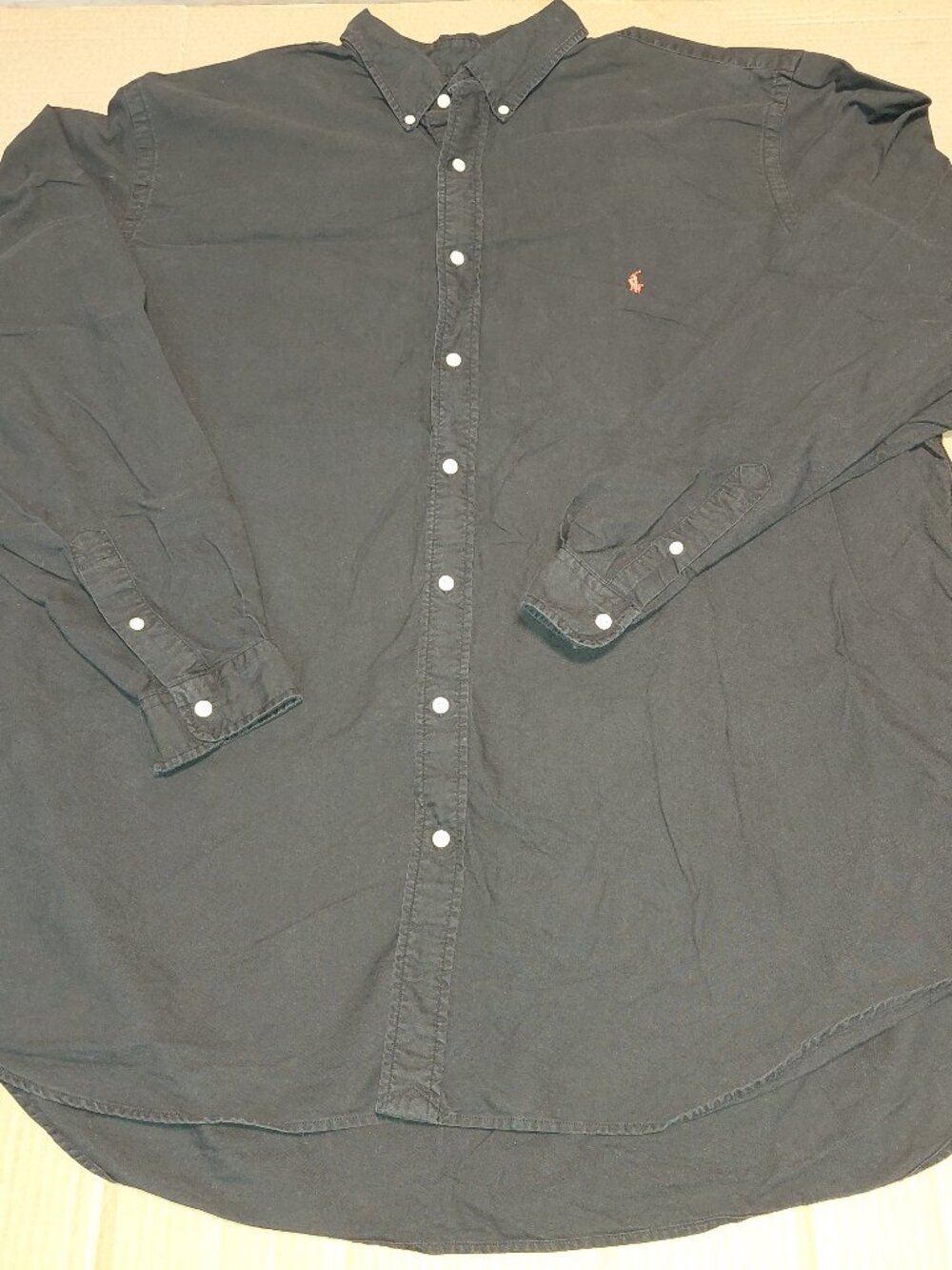 Vintage Ralph Lauren Men's Big & Tall 3XL Casual Botton-Down Shirt Black